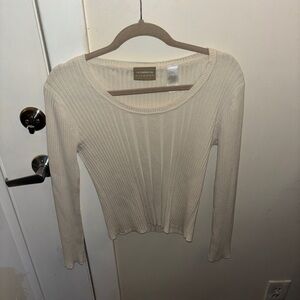 Cream scoop neck sweater